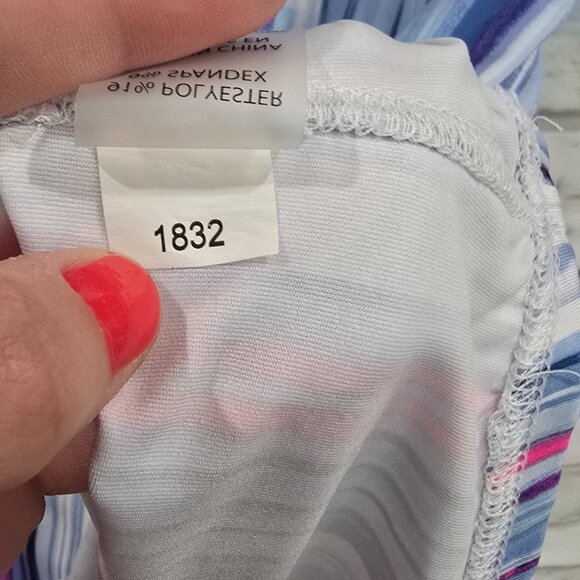 Jofit Golf Top Women Size Large V-neck Collared Athletic Polo Shirt Blue Pink - Picture 5 of 8